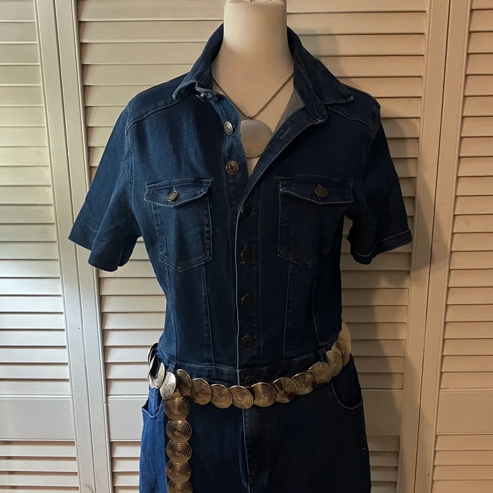 Fashion Nova Classic Blue Denim Jumpsuit - Picture 4 of 15